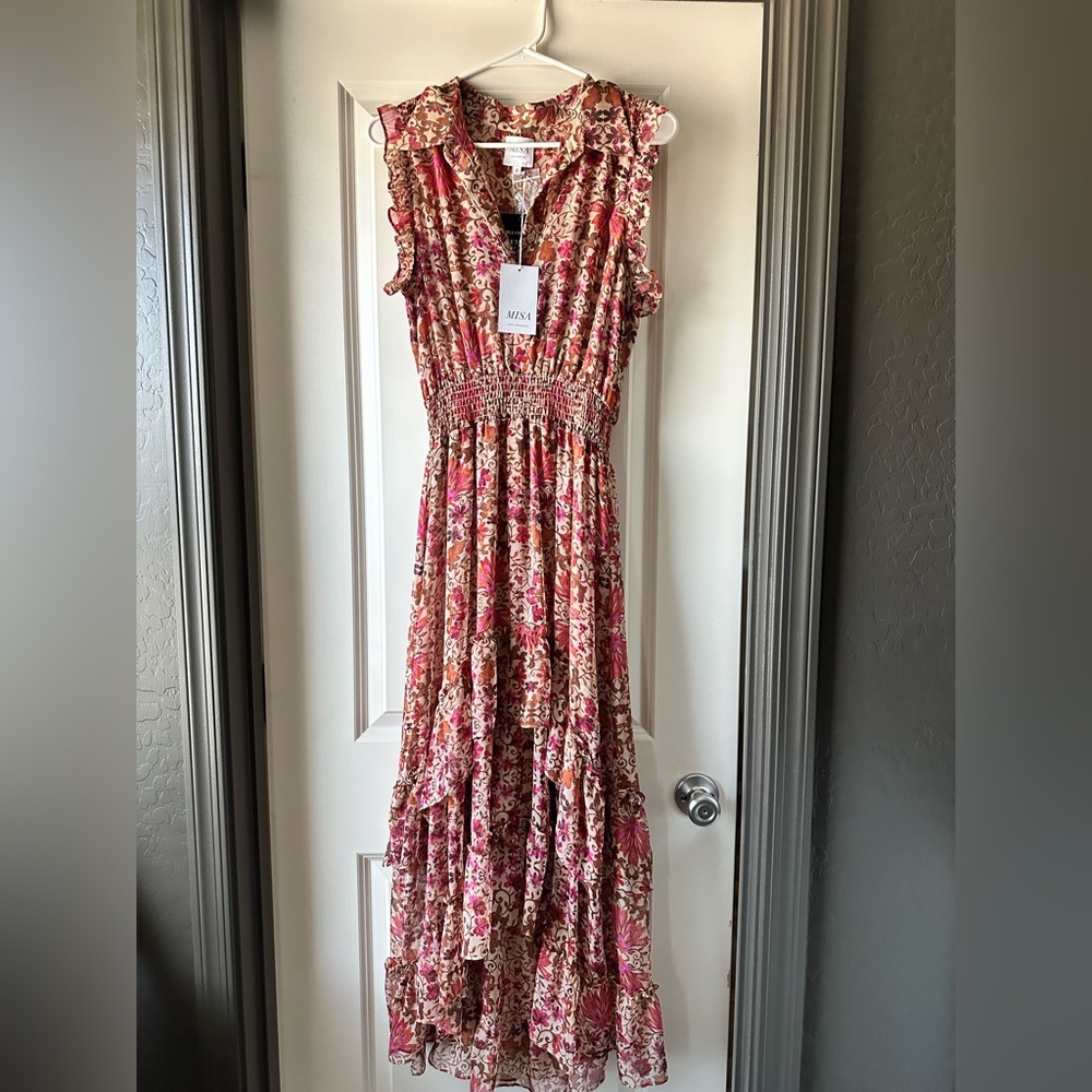 Misa Los Angeles Pink Polo Collar Sundress - Women’s size M